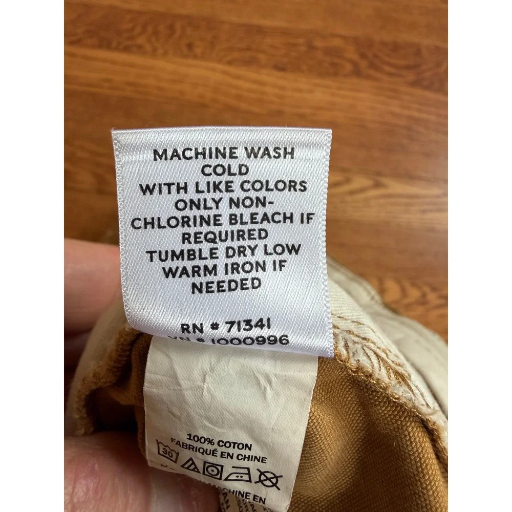LL Bean Signature Mens 38W Slim Straight Fit Chino Short Khaki Tan Cotton Canvas